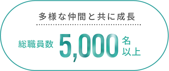 多様な仲間と共に成長 総職員数5000名以上